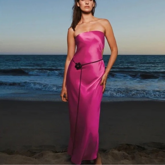 Reformation Dresses & Skirts - Reformation Nevaeh Flambê Strapless Gown Size M Pink Elegant Feminine Chic